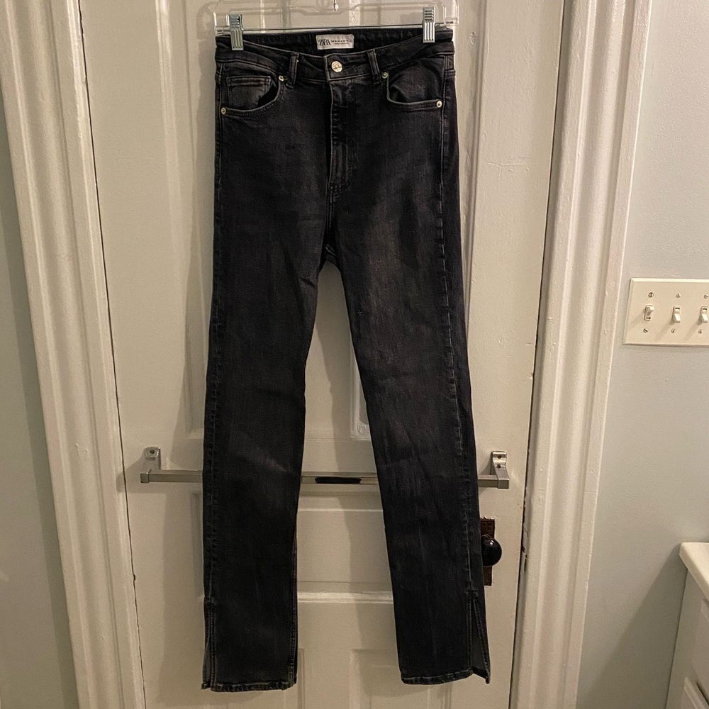 Zara split hem jeans